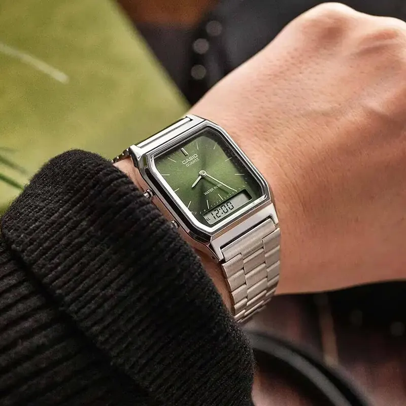 Casio Vintage Dual Time Quartz Watch- AQ-230A-3A